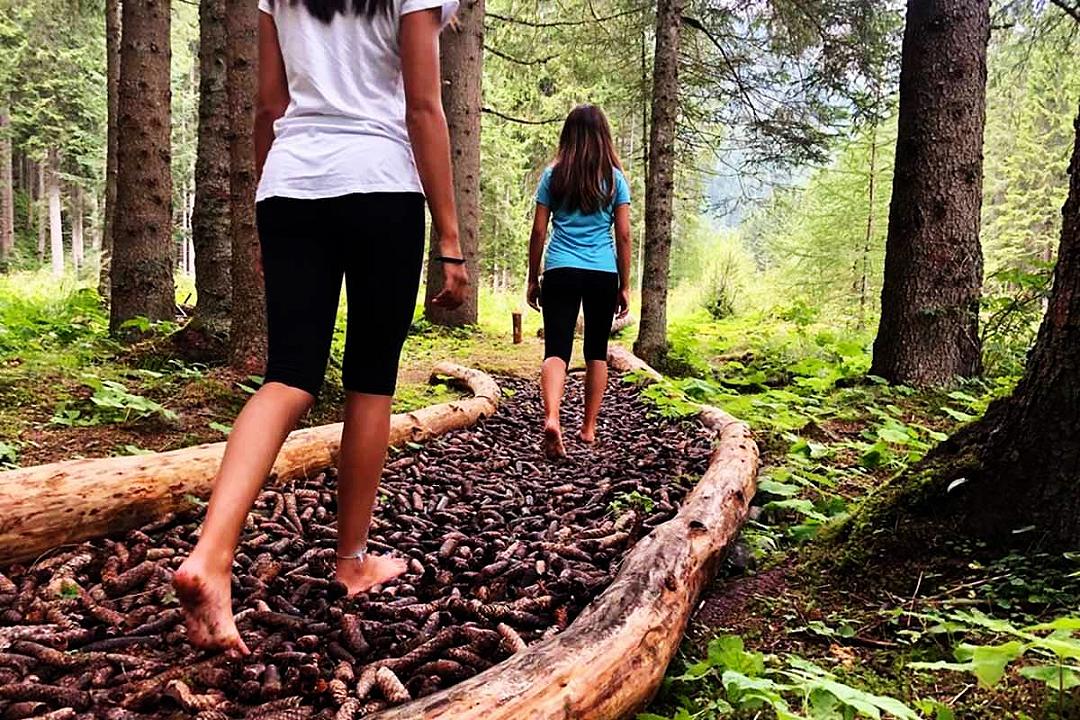 Passeggiata a piedi nudi nel bosco in Trentino Alto Adige