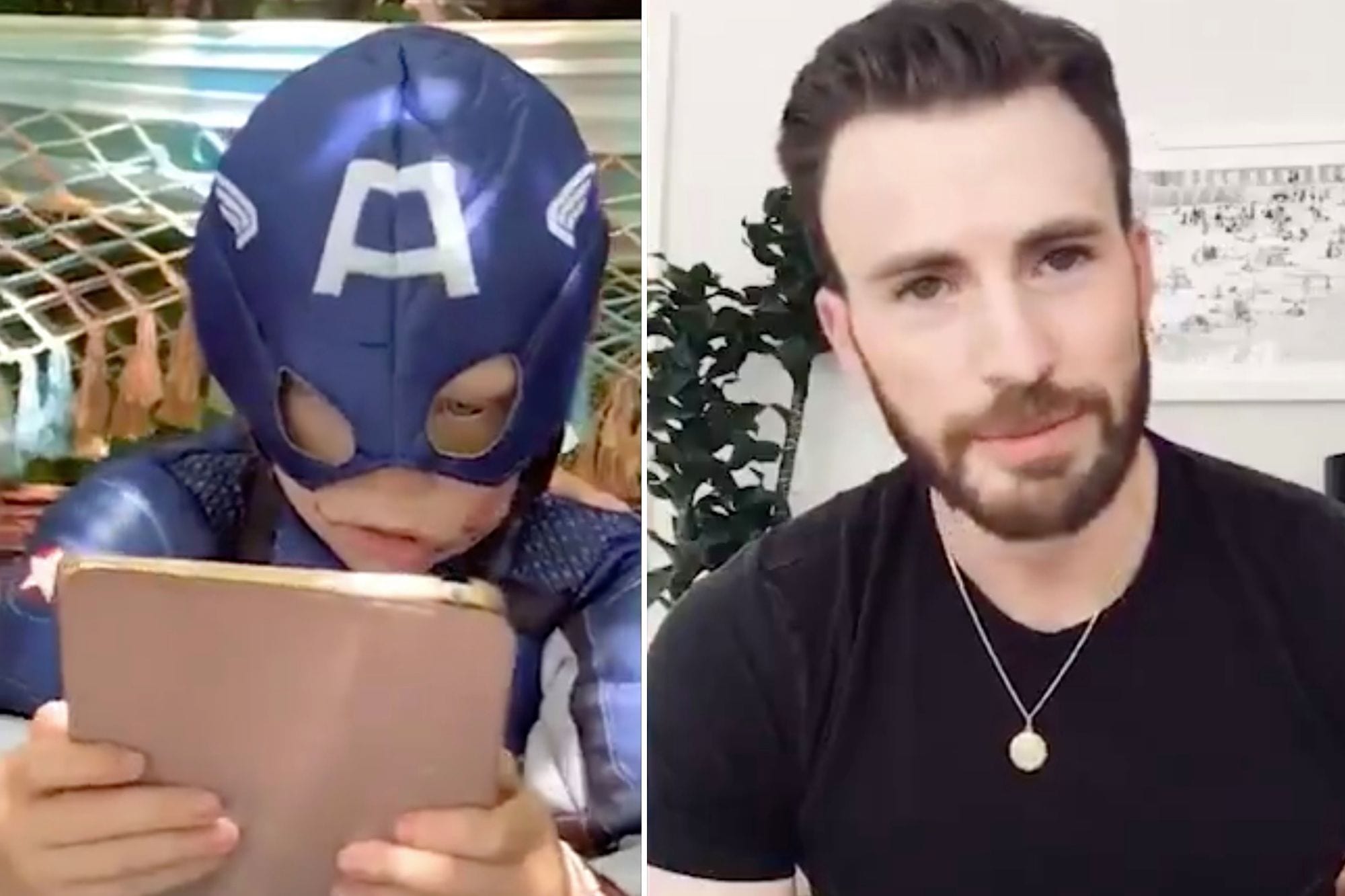 Chris Evans regala lo scudo di Cap America al bambino che ha salvato la sorella da un cane