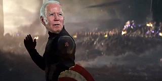 Joe Biden come Capitan America in una rielaborazione di Avengers: Endgame