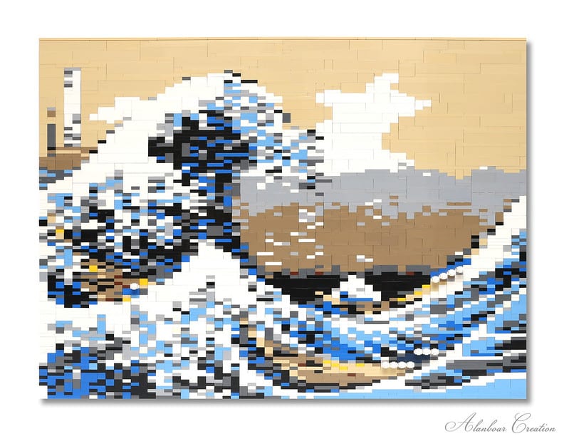 La grande onda di Kanagawa riprodotta in LEGO dall'LCP Jumpei Mitsui