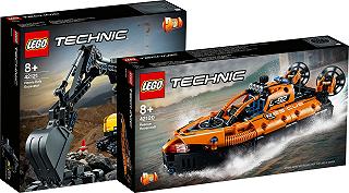 LEGO Technic 2021, prime immagini dell’hovercraft e dell’escavatore