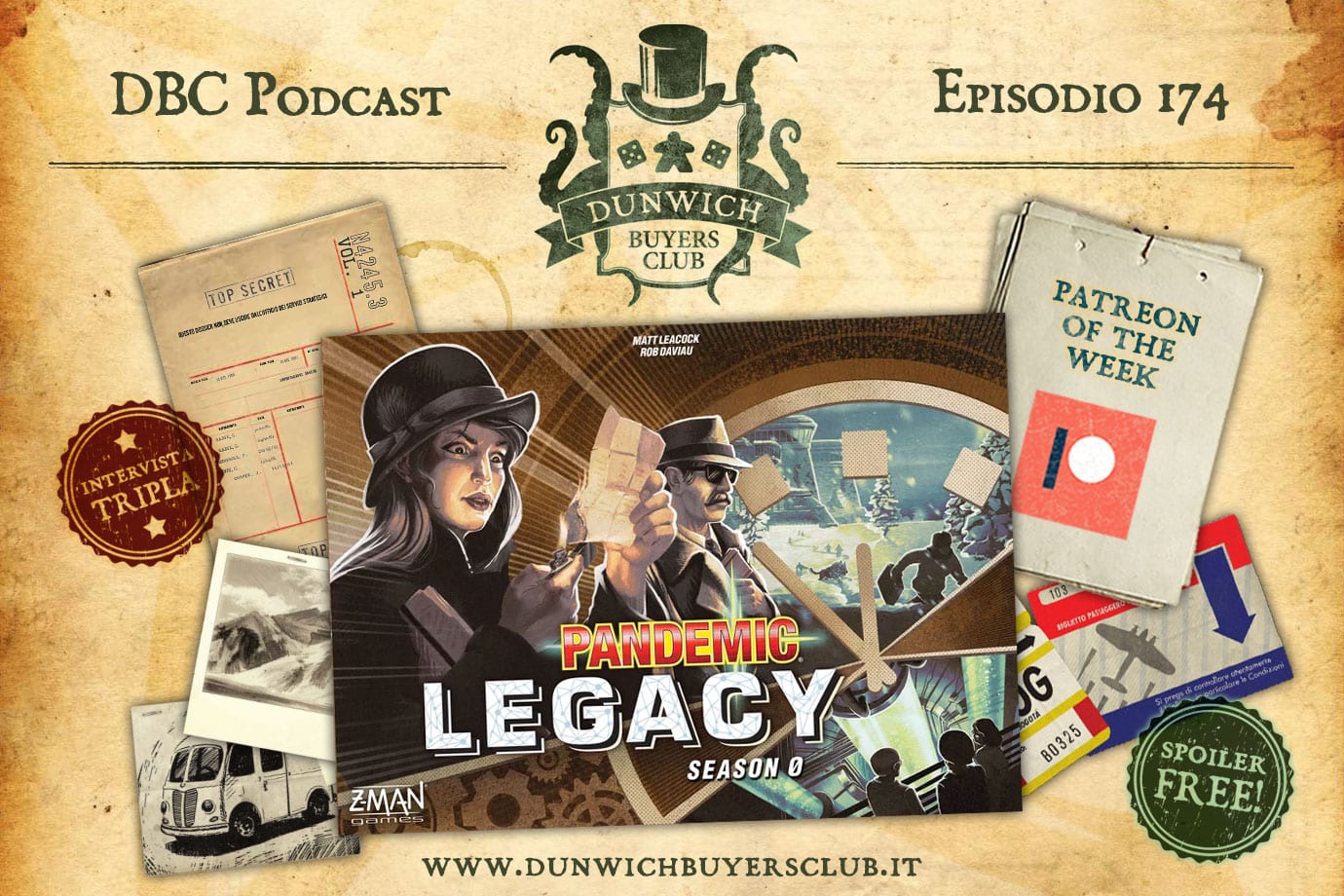 DBC 174: Pandemic Legacy Season 0 (no spoiler) + Patreon of the Week