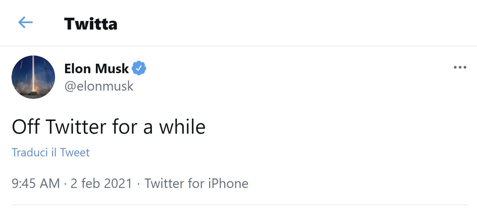 Elon Musk si è preso una pausa da Twitter: “starò via per un po’”