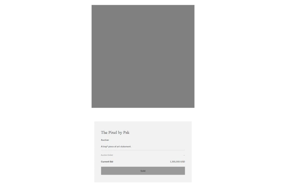NFT, un singolo pixel è stato venduto per 1,7 milioni
