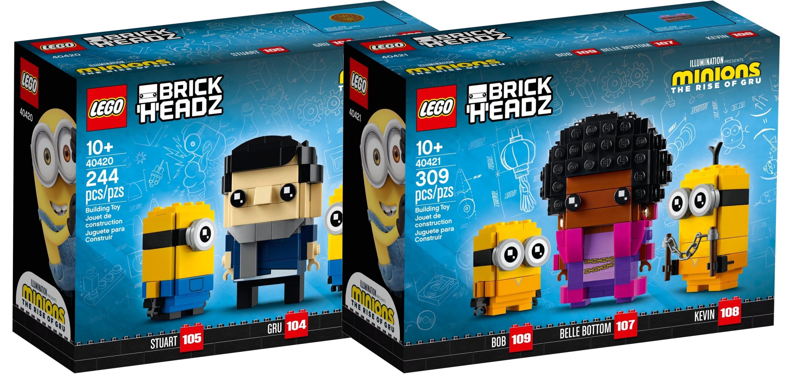 LEGO Minions: ufficiali i due set BrickHeadz dedicati al film The Rise of Gru