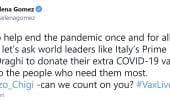 Selena Gomez vuole che Mario Draghi doni i vaccini in eccesso "a chi ne ha bisogno"