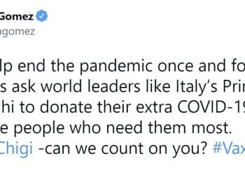 Selena Gomez vuole che Mario Draghi doni i vaccini in eccesso "a chi ne ha bisogno"