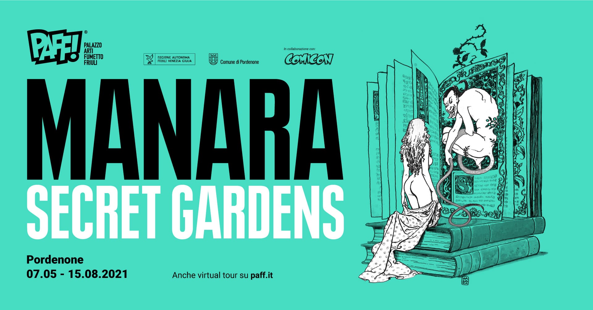 Manara Secret Gardens: la mostra dedicata ai 50 anni di carriera del Maestro a Pordenone