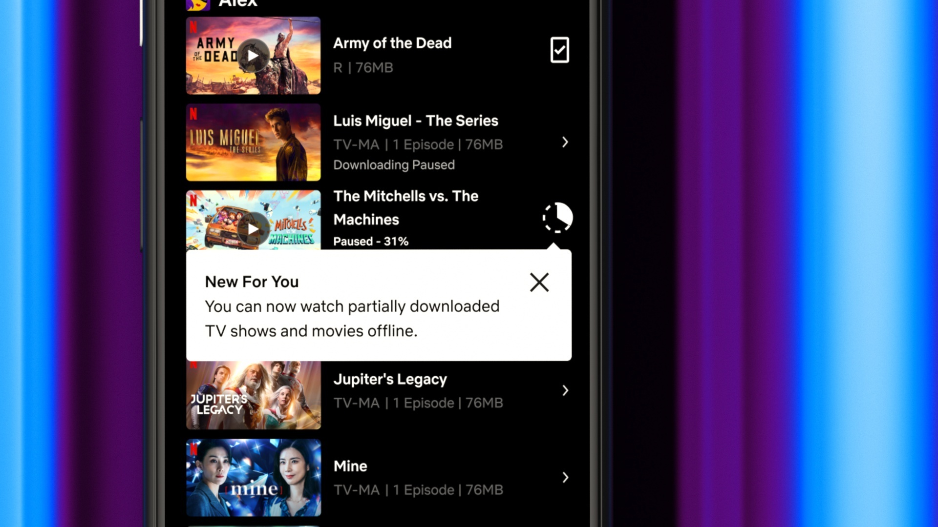 Netflix abilita la riproduzione dei download in corso su Android