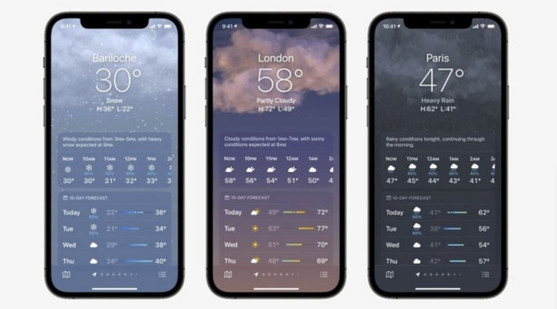 L’app meteo degli iPhone non funziona correttamente in molte parti del mondo