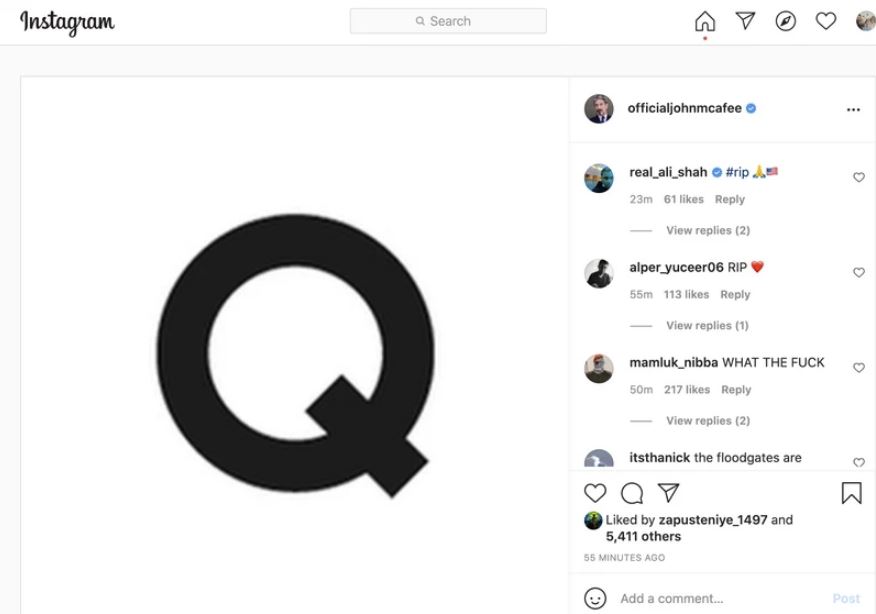 John McAfee e l’ultimo post su Instagram dopo la morte