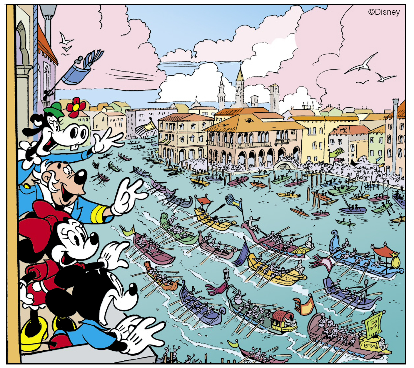 Minni e Topolino alla regata storica di Venezia