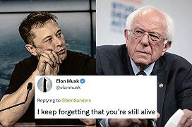 Bernie Sanders: “i miliardari paghino più tasse”. Elon Musk: “Credevo che fossi già morto”