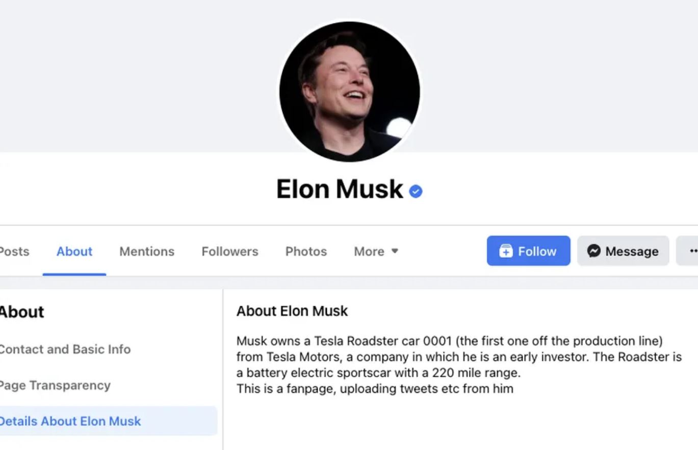 Facebook ha messo la spunta blu ad una pagina di Elon Musk, che però era gestita da degli egiziani