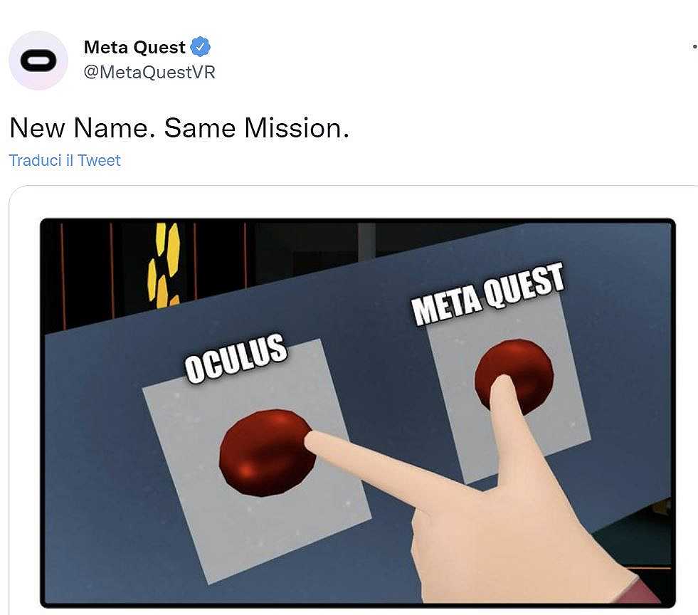 Oculus cambia nome, ora si chiama Meta Quest