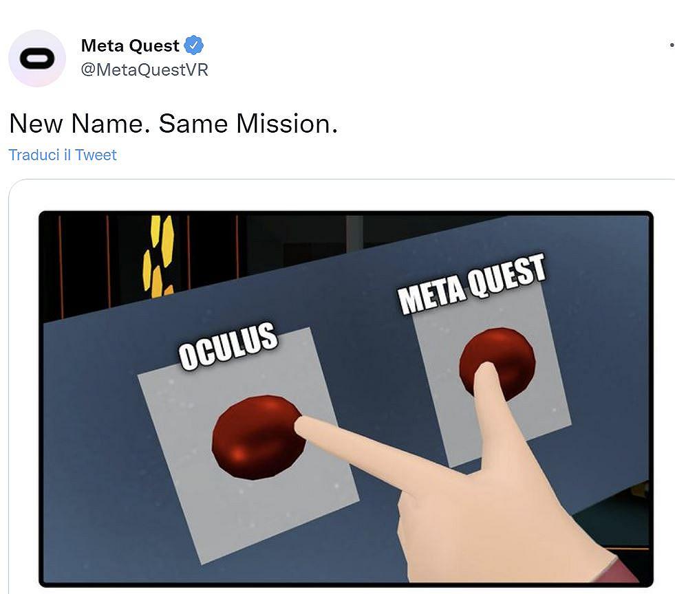 Oculus cambia nome, ora si chiama Meta Quest