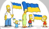 I Simpson: pubblicata un'immagine con la famiglia che sventola la bandiera dell'Ucraina