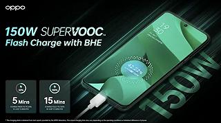 OPPO presenta 150W SuperVOOC: ricarica da 0 al 100% in 15 minuti