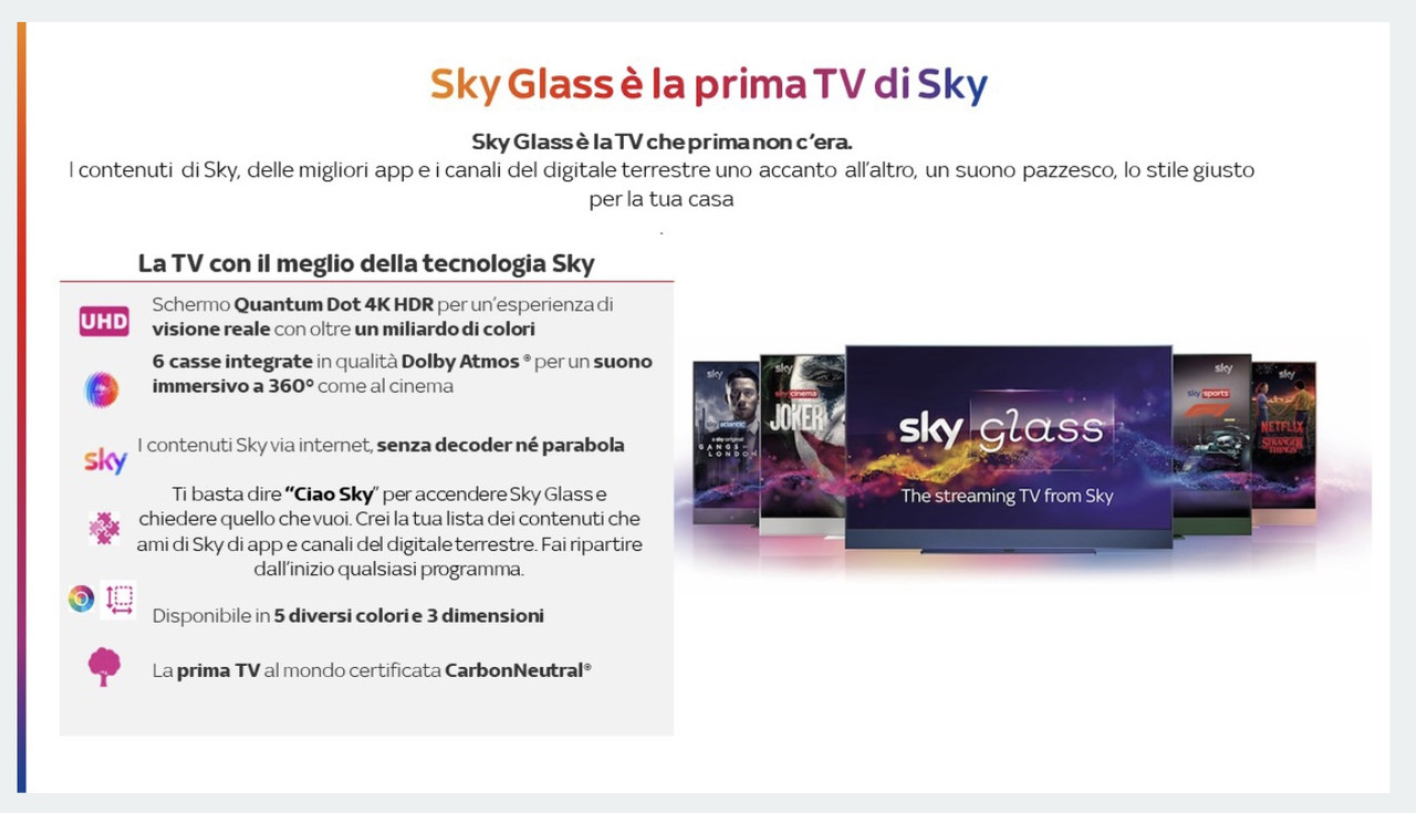 Sky Glass: arrivano anche in Italia le TV di design in bundle con gli abbonamenti, ecco i possibili prezzi