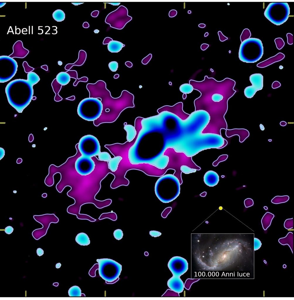 Abell 523: scoperta l’emissione radio polarizzata più grande