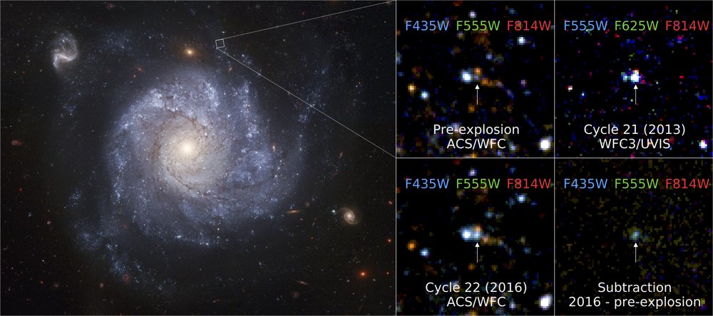 Galassia NGC 1309 prima e dopo la Supernova 2012Z 