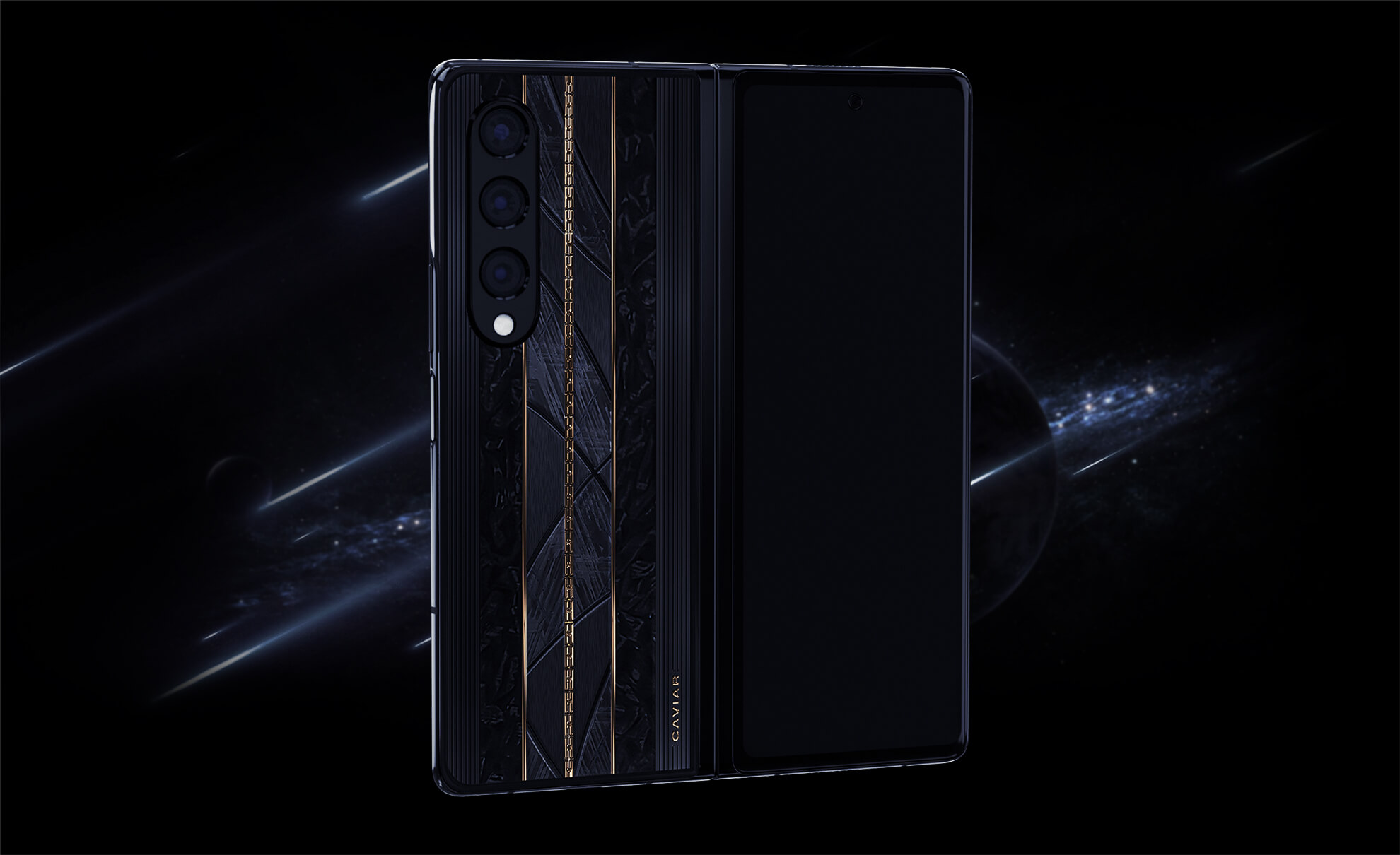 Il Samsung Galaxy Fold4 riceve un’edizione degna di un oligarca: inserti in oro 24K e frammenti di meteorite