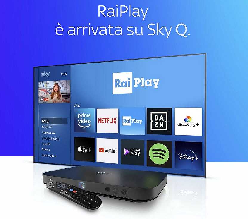 RaiPlay arriva sui decoder SkyQ: si può aprire anche con i comandi vocali