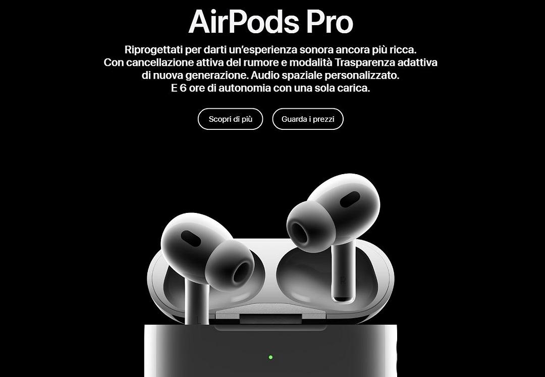 AirPods Pro 2 ufficiali: il chip H2 è migliore in tutto, ma niente USB-C