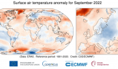 Copernicus: settembre 2022 è il quarto più caldo mai rilevato