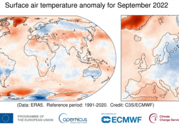 Copernicus: settembre 2022 è il quarto più caldo mai rilevato