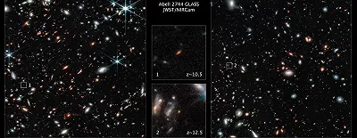 Telescopio Webb: vede due galassie all’alba del cosmo