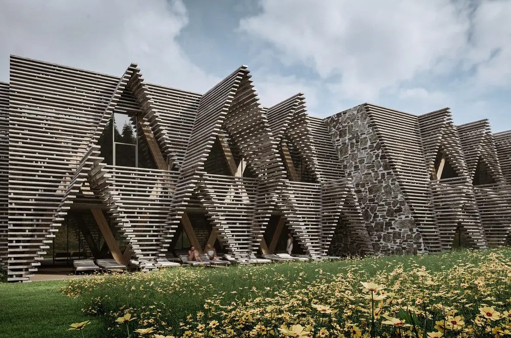Hotel in legno: in Slovenia si integra al paesaggio