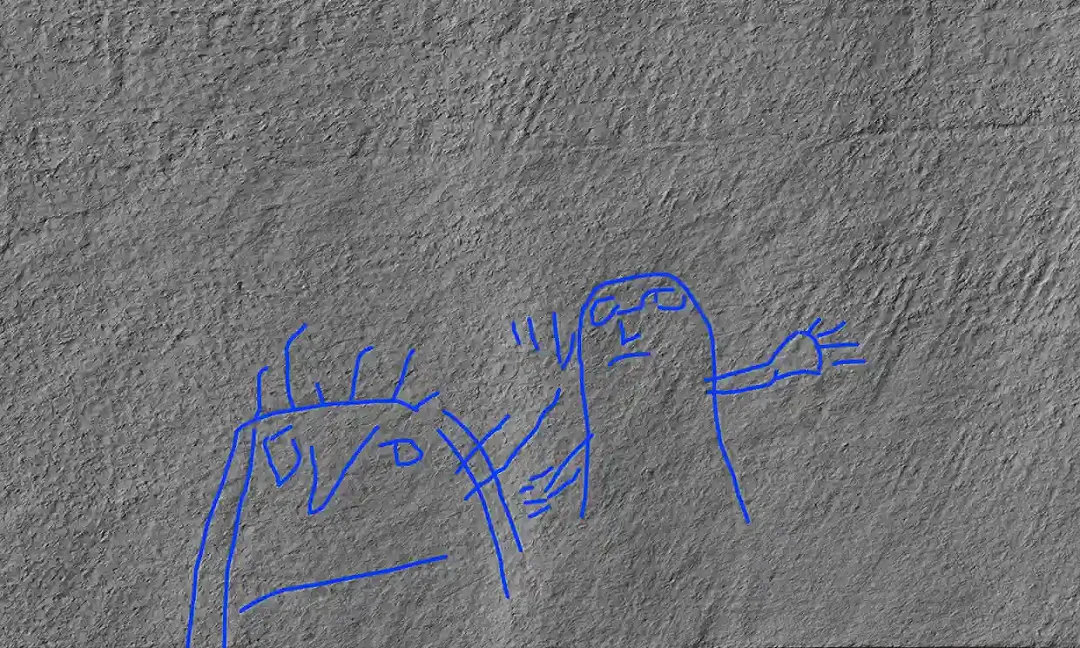 Gli scarabocchi medievali su un manoscritto religioso