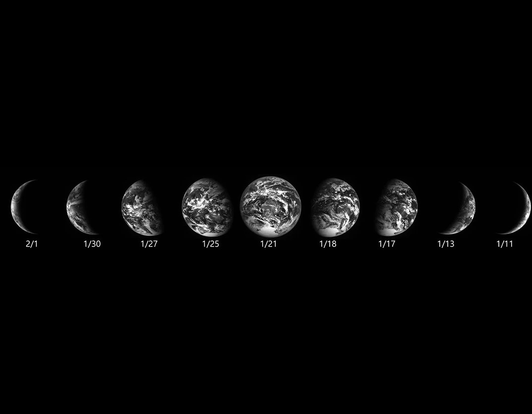 fasi della Terra dall’orbita lunare