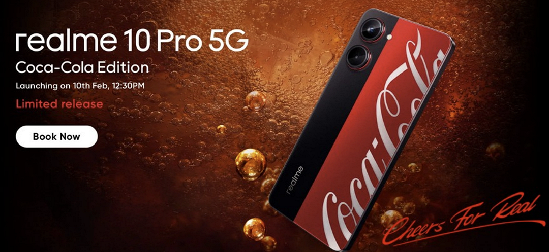 Il Realme 10 Pro in ed. limitata “Coca-Cola” verrà presentato il 10 febbraio