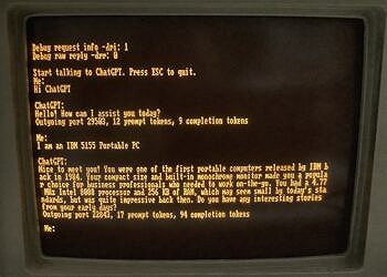 Un programmatore ha installato ChatGPT su un PC IBM del 1981