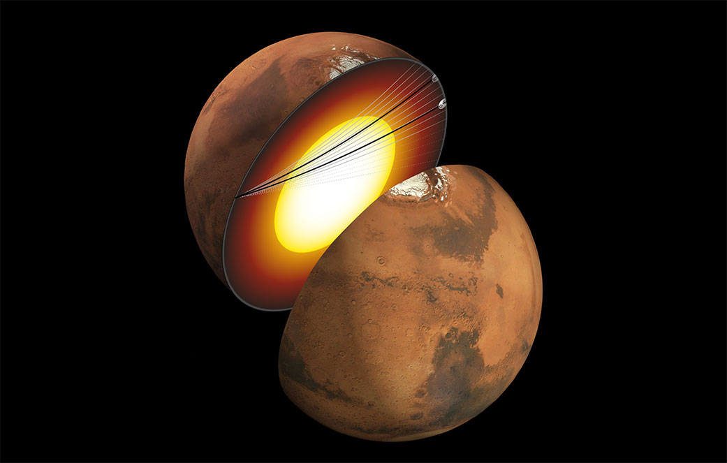 Marte e Terra: due mondi rocciosi con nuclei diversi. Lo studio basato su InSight