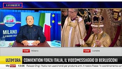 Sky TG24, Berlusconi più importante di Re Carlo III. Gli spettatori vanno su tutte le furie