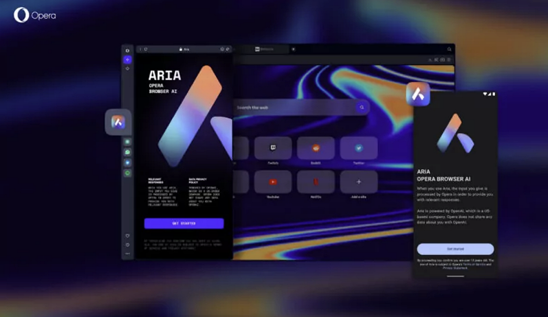 Opera introduce Aria: un’intelligenza artificiale connessa ad internet che sfida Bing Chat