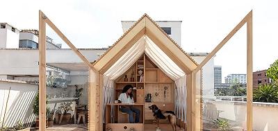 Modulo IWI: mini case in legno a fisarmonica