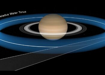 Webb scopre un'enorme "marea" d'acqua che alimenta Saturno sulla luna Encelado