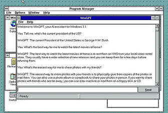 ChatGPT debutta su… Windows 3.1, un sistema operativo creato 30 anni fa