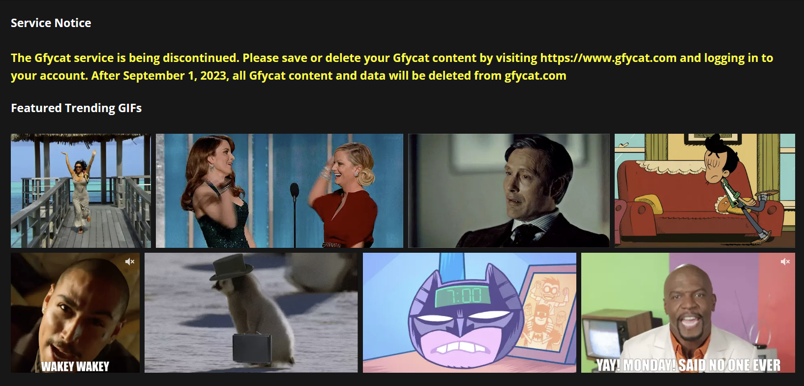 GifyCat, un enorme archivio di GIF di proprietà di Snapchat, ha annunciato che chiuderà a breve