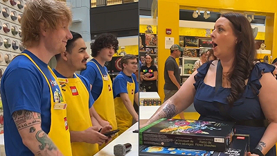 Lego: Ed Sheeran ha fatto il commesso in un Lego Store per un giorno