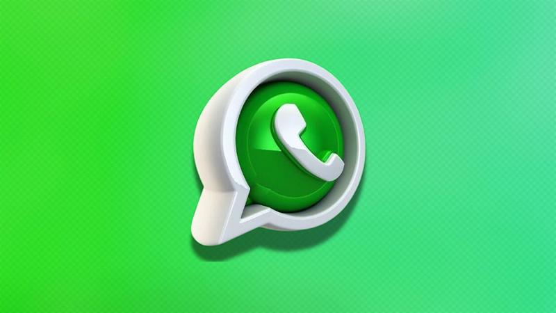 WhatsApp logo 3D su sfondo verde
