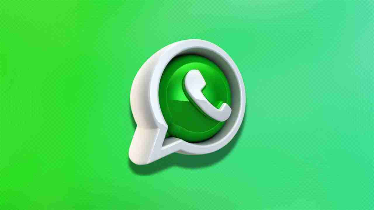 WhatsApp logo 3D su sfondo verde