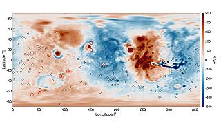 Le variazioni di gravità su Marte evidenziano strutture misteriose