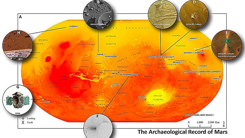 mappa archeologica Marte