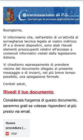 phishing: attenzione alla finta email della polizia italiana
