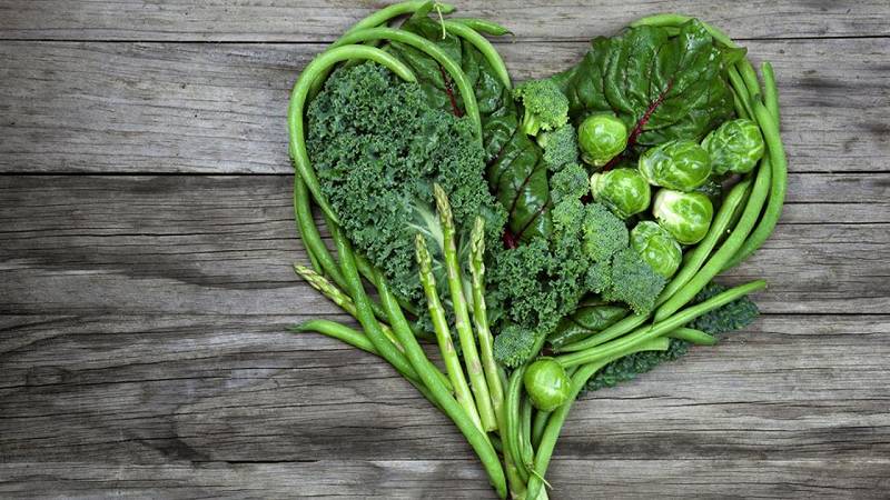 verdure a foglia verde per il cuore